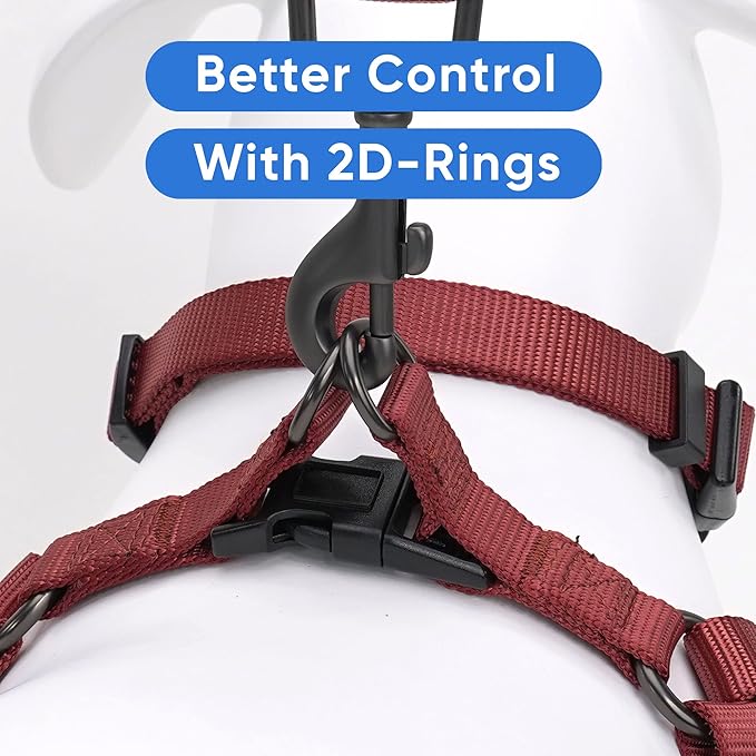 Pawtitas Solid Step-in Dog Harness – Adjustable No-Pull Vest for Puppies to Seniors, Safe & Comfortable XS Marsala
