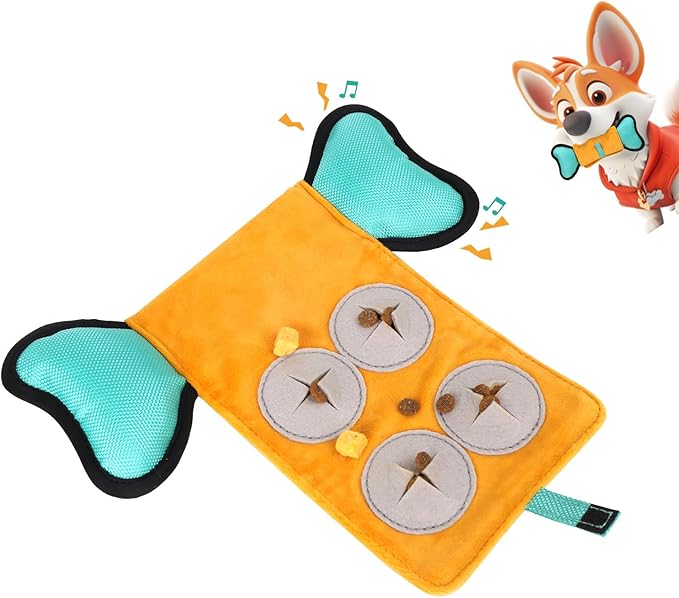 Melede Dog Squeaky Toy, Indestructible Plush and Nylon Fabric Dog Puzzle Toy, Interactive Dog Toys