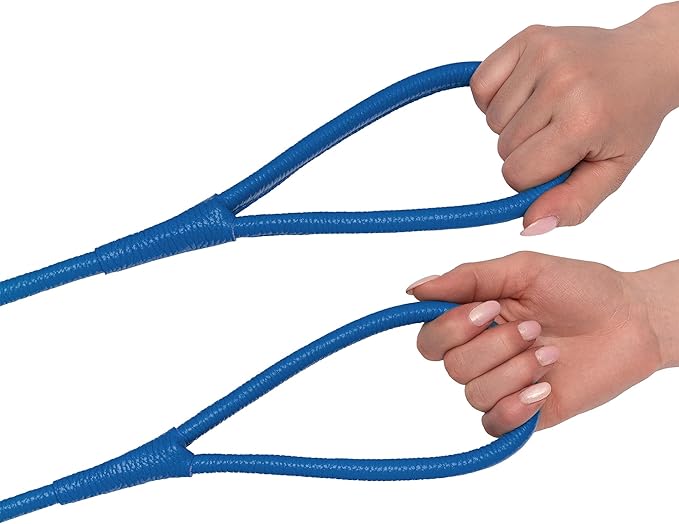 OOPSDOGGY Rolled Leather Dog Lead 6ft Heavy Duty Training Leash for Small Medium Large Dogs & Puppy Black Brown Red (Navy Blue, Large)