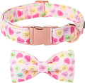 Lionet Paws Valentine's Pink Dog Collar, Cute Heart Dog Collar for Medium Dogs, Adjustable Cotton Pet Collars for Small Medium Dogs