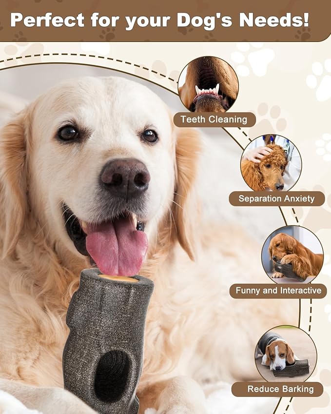 NEMOVA Interactive Dog Chew Toy with Branch Shape, Frozen Treat Dog Toys to Keep Them Busy, Reusable, Safe Puzzle Toy for Puppy, Small, Large Dogs