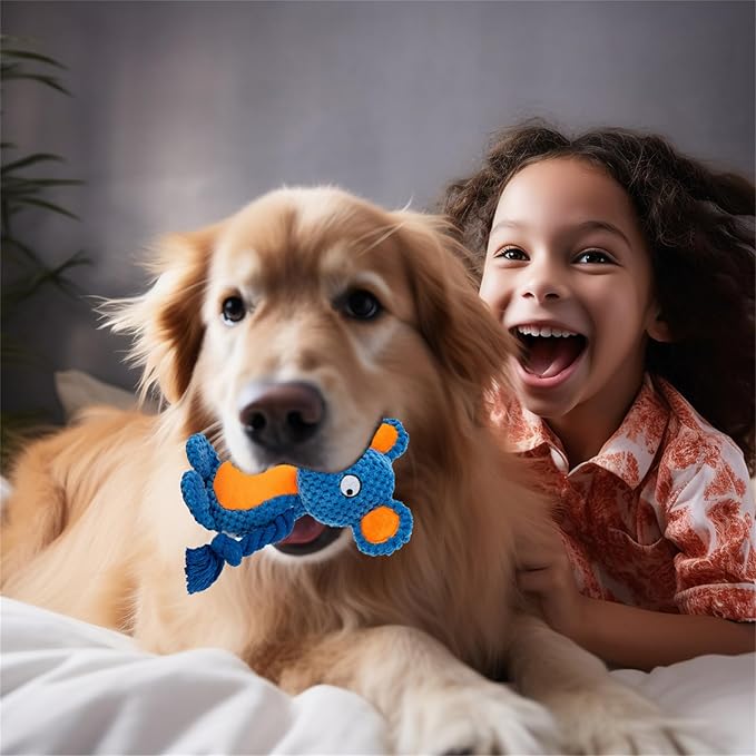 Plush Dog Chew Toys,Squeaky Dog Toys for Aggressive Chewers, Stuffed Animals Dog Toys for Small Medium Large Dogs to Keep Them Busy Puppy Teething Toys（Mouse）