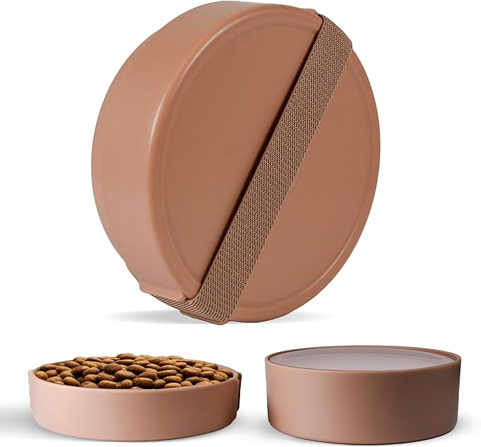 Barkin’ Trails Travel Dog Bowls, Portable Outdoor Water, BPA-Free, Food Grade Plastic Dog Travel Bowl, Camping Essentials & Container (Mocha)