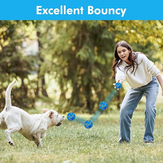 Vannon 4 Pack Dog Balls Interactive Dog Tennis Balls Indestructible Dog Teething Chew Toys for Aggressive Chewers Dog Toy Fetch Balls for Small Medium Dog E-TPU Material Lightweight Bouncy Floating