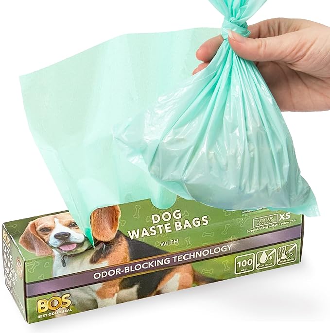 BOS Odor-Sealing Dog Poop Bags for Pet Waste - Disposal Doggy Bags - Scent & Smell Free (Pack of 1)