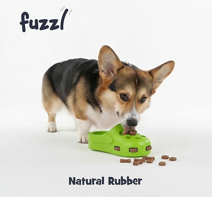 Clog Large Treat Toy for Dogs Puzzle Enrichment Shoe – Natural Rubber Chew Toy – Durable, Interactive Cognitive Feeder – Eco-Friendly, Non-Toxic & Dishwasher Safe – Green