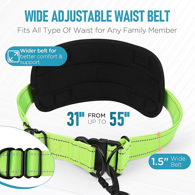 Hands Free Dog Leash, Waist Bungee Leash for Large Dogs, 6-8ft Adjustable Heavy Duty Leashs(50-120 lbs)