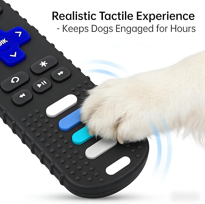 Puppy Toys for Teething, Remote Control Teether for Small Dogs,Puppy Teething Toy for Boredom & Stimulation,BPA-Free(GM-Black)