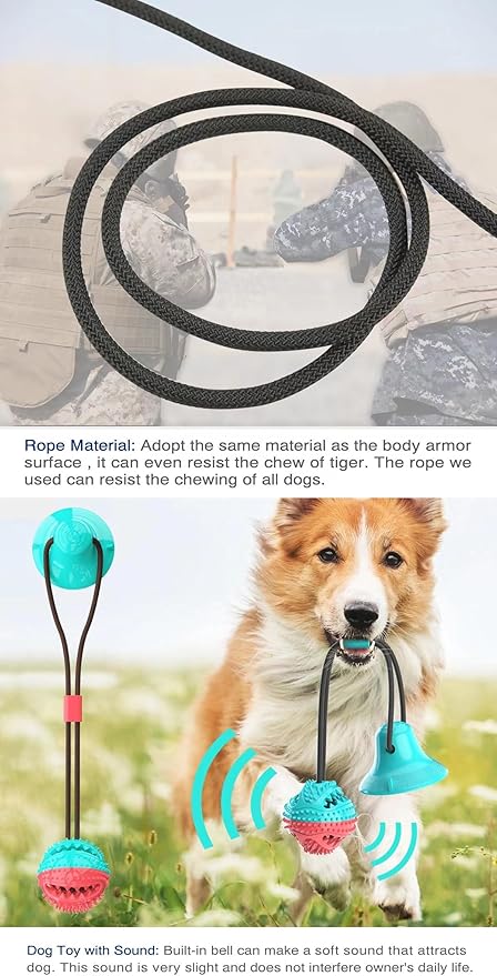 Interactive Dog Toy, A Dog Toy Ball with A Built-in Sound，Dog Puzzle Treat Food Dispensing Ball Suitable for Small, Medium Sized Dog Toys