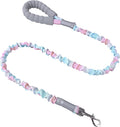 Ombré Shock-Absorbing Dog Leash with Padded Handle, Heavy Duty Bungee Leash for Large Dogs, 1.2–1.7 m(4–5.5 ft) (Pink-Blue Ombré)