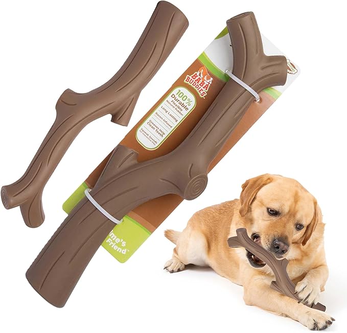 Durable Dog Toy for Power Chewers - 100% Natural Rubber Squeaky Toy for Large & Medium Breeds - Bacon Flavored Dental Chew for Fetch & Tug of War - Safe, Non-Toxic & Safety Tested