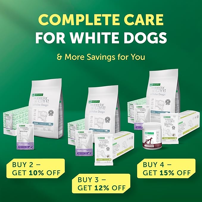 Nature's Protection Hypoallergenic Small Breed Dry Dog Food - High Protein, Grain Free Tear Stain Formula - Dog Kibble for Sensitive Stomachs for Adult Light Fur Dogs (Superior Care - Insect, 3.3 lb)