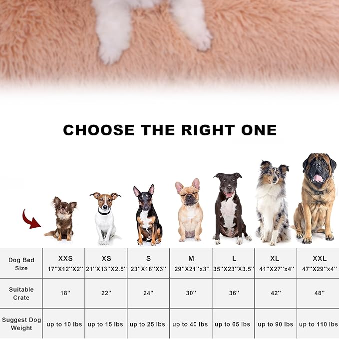 Bedfolks Waterproof Dog Crate Bed,Plush Dog Bed with Removable Washable Cover,Faux Fur Dog Crate Pad for Small Dogs and Cats,Fluffy Dog Kennel Bed 21"x13",Solid Camel