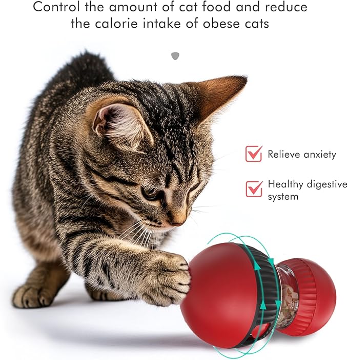 Interactive Pet Toys, Fun Tumbler Puzzle Toys with Food Dispense for Cat,Small Dogs and Other Pets, Interactive Chase Treat Ball Playing Indoor for Cats and Mini Puppies in Safety (Roly-poly)