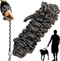 Dog Leash Leads Chain Rope Metal with Pet Collar Training Walking Heavy Duty Anti Bite 360 Hook for Medium and Large Dogs Black(Small)
