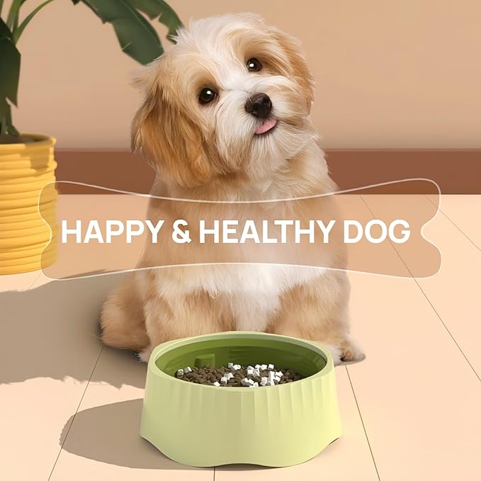2-in-1 Convertible Slow Feeder Dog Bowl, Regular and Slow Mode for Fast Eaters, Anti-Bloat, Interactive Puzzle, Non-Slip for Small Medium Large Breed Dogs, Cats, Puppies, Pets, Coral Pink