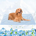 Dog Cooling Mat, 48'' × 28'' Large, Self-Cooling Mat for Dog Reversible (Cool & Warm), Double-Sided Pet Cool Pads for Crate, Kennel, Machine Washable Summer Blanket, Non-Gel, Blue + Grey