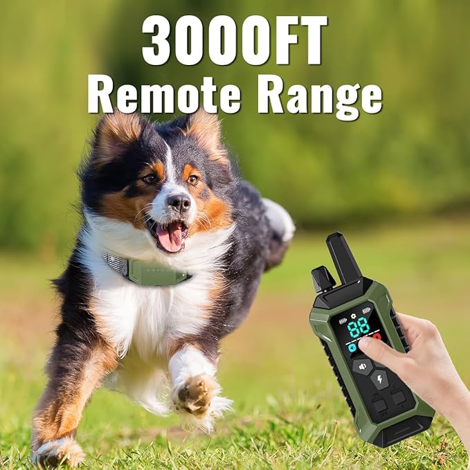 Shock Collar with Remote Control for Dogs, IP67 Waterproof Collar with Beep, Vibration, Safe Shock, Keypad Lock, Shock Collar for Dogs E-Collars for Large Medium Small Dog (10-120Lbs)