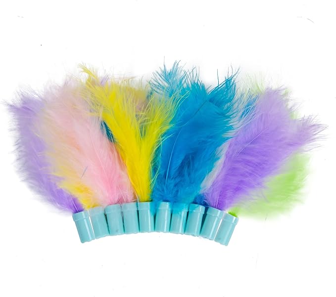 Catstages Dart N' Dash Replacement Feathers for Cat Track Toy – 10 Pack of Colorful Feathers for Interactive Play, Teasing & Mental Stimulation