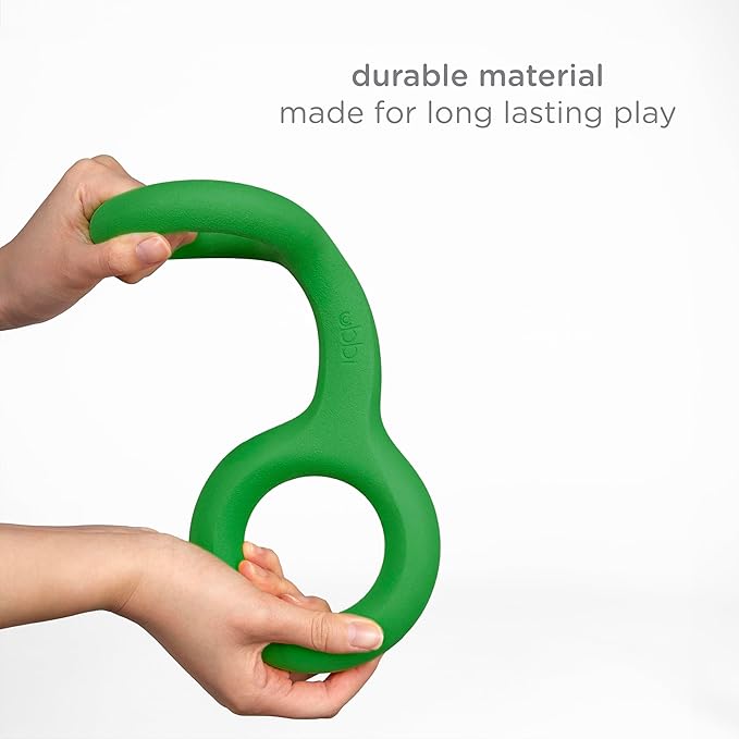 Ubbi Tuggle Dog Toy, Durable Natural Rubber Tug Toy with Ergonomic Grip for Medium to Large Dogs, Dishwasher Safe Interactive Fetch & Tug Toy, Green