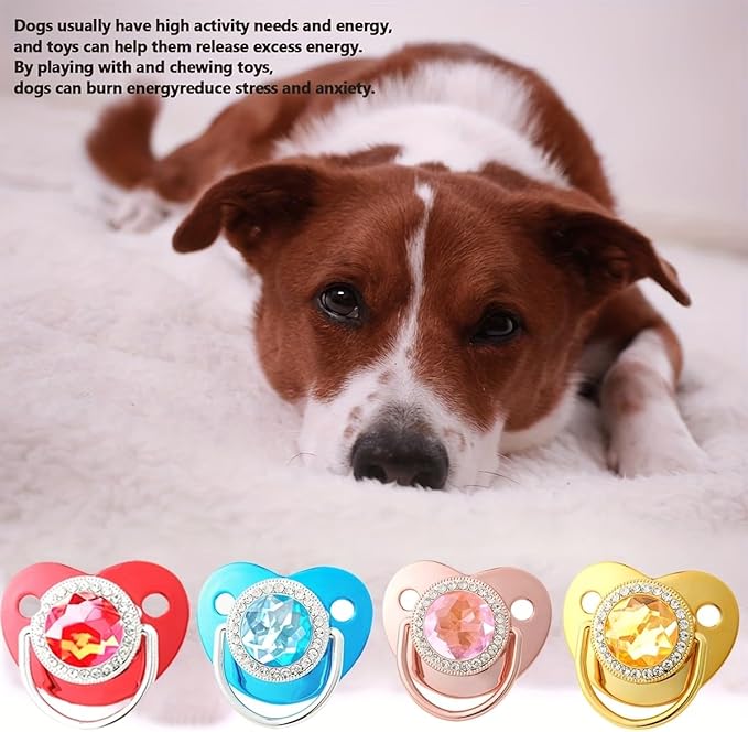Glow-in-The-Dark Diamond Dog Chew Toy, Durable Anxiety Relief Chew Toy for All Breeds, Safe Interactive Pet Toy with Dust Cover for Daily Play & Gifts (Red)