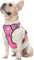 Front Clip No Pull Dog Harness, Breathable Mesh Padded Design, Reflective Adjustable Vest with Dual Leash Clips for Dog Training (M, Hot Pink)
