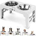 Elevated Dog Bowls, Dog Feeder with 1*Stainless Steel Dishes & 1*Slow Feeder Bowl, 5 Heights Adjustable Raised Stand for Medium Large, Food Dishes with Non-Slip Feet