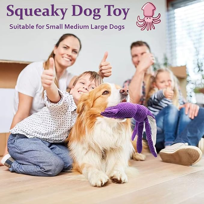 SUNKYPUP Squeaky Dog Toys - Small to Large, Stuffed with Crinkle Paper, Durable & Great for Puppies