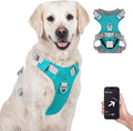 TagME No Pull Dog Harness with 2 Leash Clips,Lightweight & Visible for All-Day Walking,No Choke Pet Vest Includes AirTag Holder for Extra Large Dogs,Teal