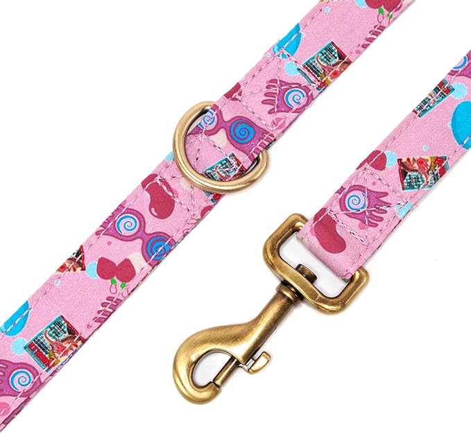 Organic Cotton Dog Leash for Small,Medium and Large Breed,Brass Hardware Pet Leash for Walking,Running and Training 6FT