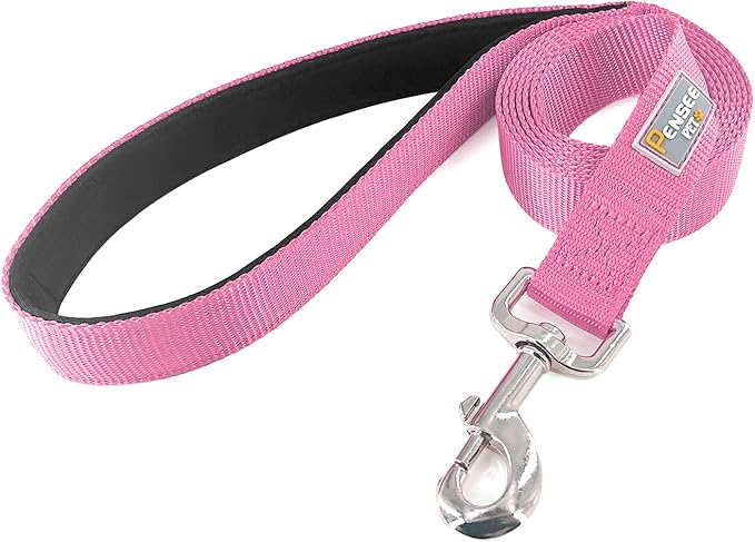 Basic Dog Leashes 6 FT Padded Handle Nylon Dogs Leashes for Large Dogs Pink