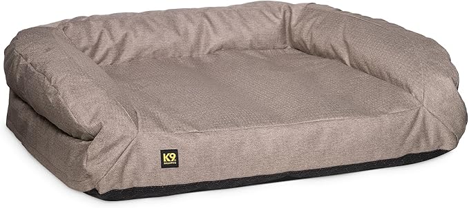 K9 Ballistics Tough Bolster Nesting Pillow Sofa Dog Bed with Removable Washable Cover - Durable, Water Resistant with Nonskid Bottom - Large, Taupe Premium Finish