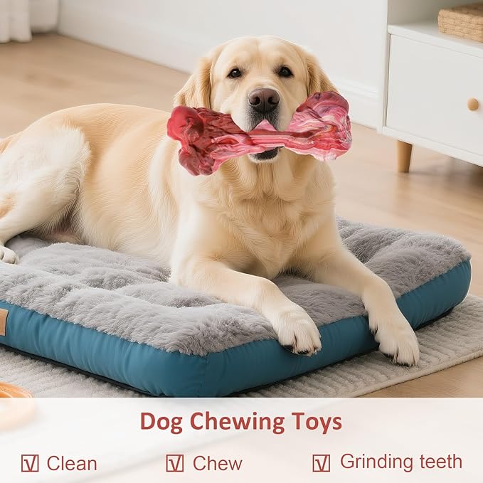 Interactive Wishbone Dog chew Toys for Aggressive chewers, Realistic Tough Dog Bones Products Gifts for Keep Them Busy (A)