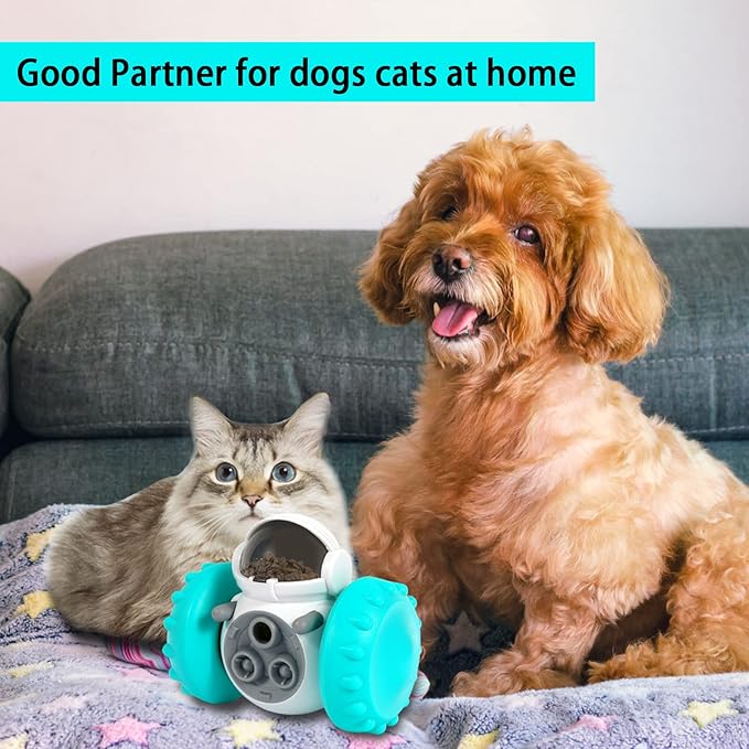 Dog Treat Puzzle Toys, Interactive Treat Food Dispenser, Slow Feeder Toys for Smart Small Medium Dogs to Keep Them Busy, Perfect Alternative to Slow Feeder Dog Bowls to Improves Pets Digestion