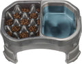 Neater Pet Brands – Neater Raised Slow Feeder Dog Bowl – Elevated and Adjustable Food Height - (Double Diner/w Metal Bowl, Gunmetal)