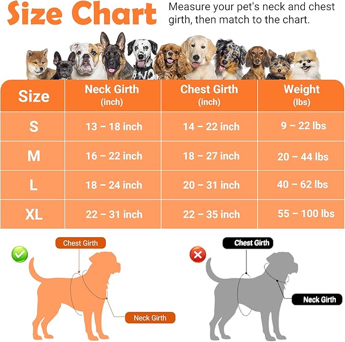 Funfox Dog Harness No Pull, Adjustable Pet Vest Harness, Super Soft Material with Vertical Handle Easy Control, Reflective Night Walking, 2 Leash Clips for XLarge Dogs, Camo Orange, XL