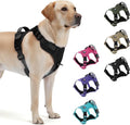 Heavy Duty Tactical Dog Harness for Medium Dogs, No Pull Dog Harness with Handle & Front Clip, Reflective Soft Padded, Hook and Loop Panel, Dog Vest for Walking, Service Training, Black