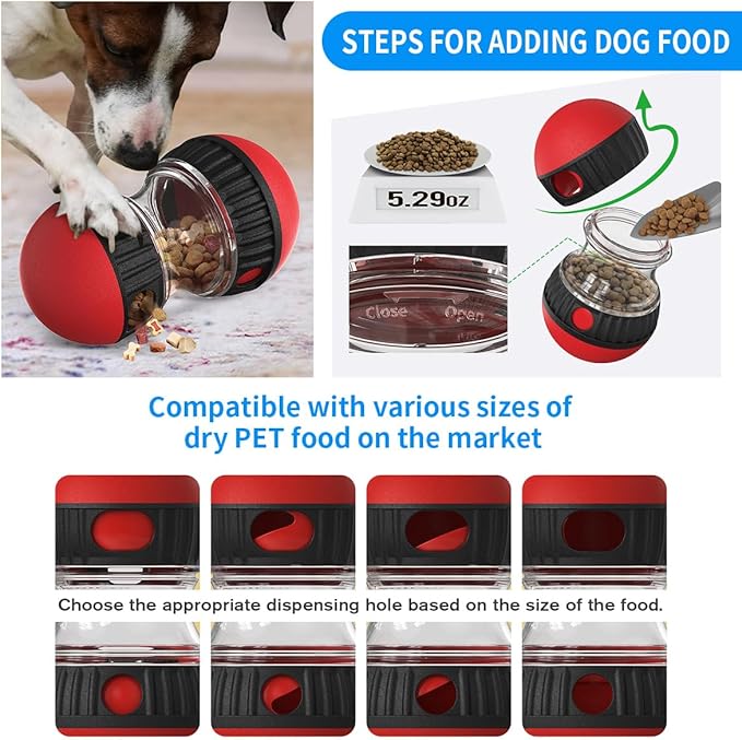 Hurray Treat Dispensing Dog Toys & Adjustable Slow Feeder Ball - Dog Puzzle Toy – Ideal Toys to Keep Them Busy - Treat Ball for Dogs