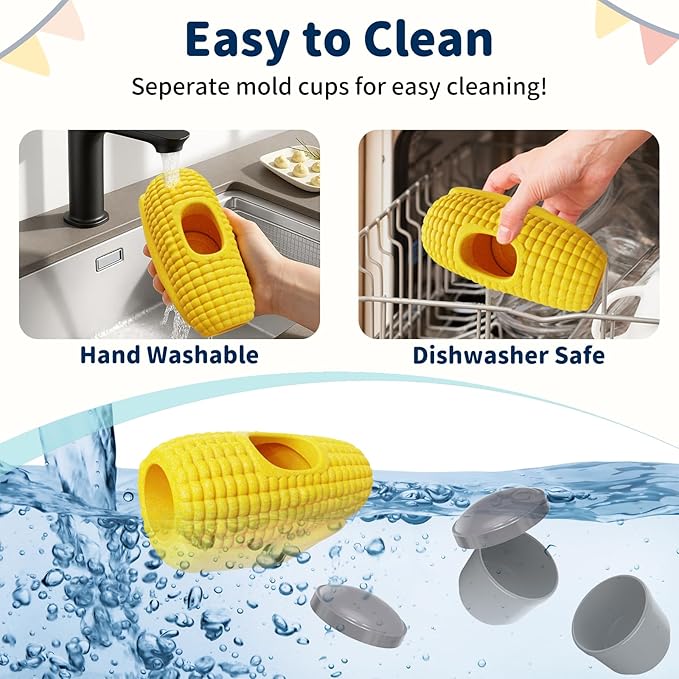 Enrichment Dog Treat Toys - Frozen Dog Treat Dispensing Chew Toy for Aggressive Chewers to Keep Them Busy, Ice Cream Holder Freeze Corn with Mold Cups, Fillable Cognitive Licking Toy