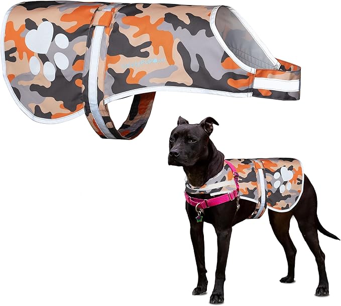 SafetyPUP XD Dog Reflective Vest – Hi-Vis Fluorescent Visibility That Helps to Safeguard Your Pet On/Off Leash in Urban & Rural Areas (Camo, Small)