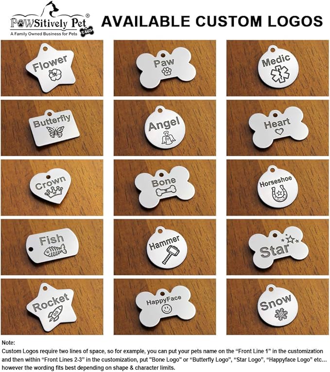 Stainless Steel Custom DEEP Engraved Pet ID Tags Personalized Front/Back Dog Tags for Dogs and Cats - Round 1-1/4"x1-1/8 (2-Side Engraving)