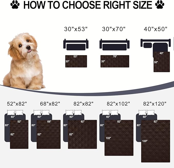 Smiry Reversible Waterproof Couch Covers for Sofa, Washable Dogs Couch Covers for 3 Cushion Sofa Pet Friendly, Water Resistant Furniture Protector Slipcover, Geometric (30"x70", Chocolate/Dark Grey)
