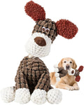 Indestructible Dog Toys,New Dog Toys for Aggressive Chewers,Squeaky Durable Chew Toy for Indoor Pups Teething,Puppy Teething Toys (Brown Dog)