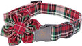 Elegant little tail Flower Christmas Dog Collar for Female or Male Dogs, Gift Pet Collar Adjustable Dog Collars for Small Dogs and Cats