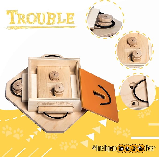 Trouble - Interactive Dog Puzzle Toy, Engaging Brain Game for Mental Stimulation and Enrichment