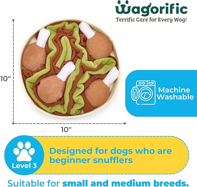 Dog Toys Plush with Squeaky & Treat Hiding Features - Mental Stimulation Enrichment Toy for Large Breed Dogs - Machine Washable Slow Feeder to Keep Dogs Busy，Chicken and Gravy