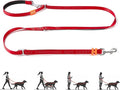 HOWGO Hands Free Dog Leash with Padded Handle,Multifunctional Crossbody Waist Leash for Walking Running Jogging Training,7.5 FT Nylon Adjustable Length for All Breeds(Red, Standard)
