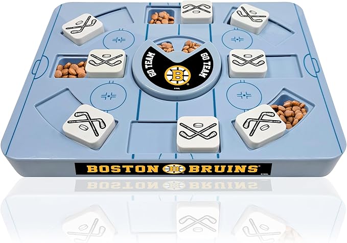 Pets First NHL Boston Bruins Large Puzzle Toy, New Size, Interactive Dog Treat & Slow Feeding Toy