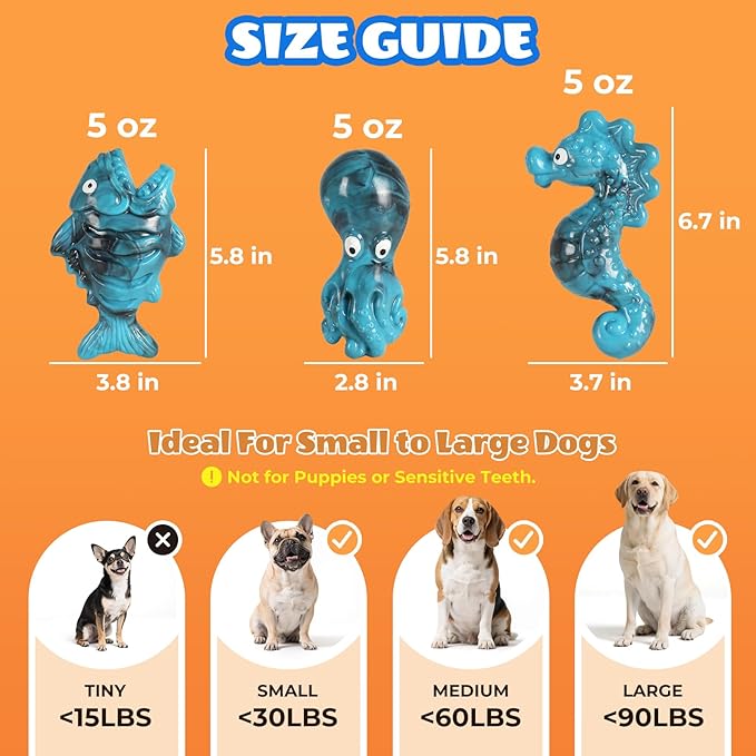 Dog Toys for Aggressive Chewers: Gift Box with 3 Pack Indestructible Dog Toy, Bacon Flavored Big Tough Chew Bones for Medium Large Breed 25-90lbs to Keep Them Busy, Birthday Holiday Dog Gift