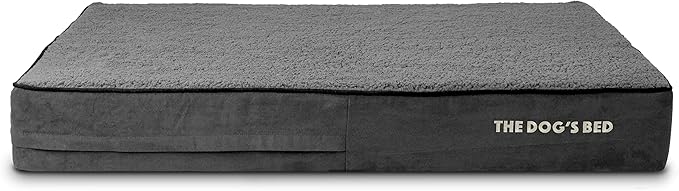 The Dog’s Bed Orthopedic Memory Foam Dog Bed Mattress, Plush Fabric, Grey Plush, XL, 6-Inch